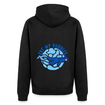 Scuba Tauchen Taucher Tauchsport - Unisex Premium Bio Zip Hoodie - Schwarz - Hinten - Nico (187cm)