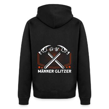 Dachdecker Geselle Dachdecker Dachdeckermeister - Unisex Premium Bio Zip Hoodie - Schwarz - Hinten - Nico (187cm)