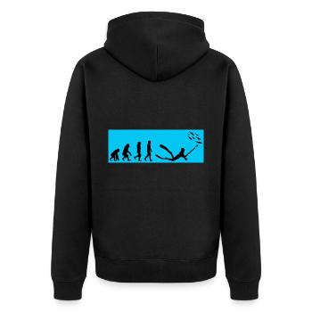 Speerfischen Speerfischen Speerfischer Fischen - Unisex Premium Bio Zip Hoodie - Schwarz - Hinten - Nico (187cm)