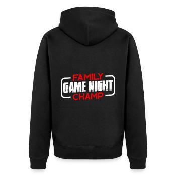 Soirée de jeu en famille Champ 5 - Veste à capuche bio Premium Unisexe - noir - Dos - Nico (187cm)