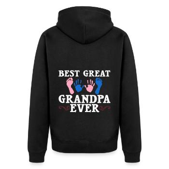 Urgroßvater Opa Uropa Urgroßeltern Großvater - Unisex Premium Bio Zip Hoodie - Schwarz - Hinten - Nico (187cm)