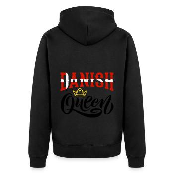Danish Queen Denmark Danish Denmark Flag - Unisex Premium Organic Zip Hoodie - black - Back - Nico (187cm)
