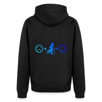 Rennradfahren Herren Rennradfahrer Roadbike - Unisex Premium Bio Zip Hoodie - Schwarz - Hinten - Nico (187cm)