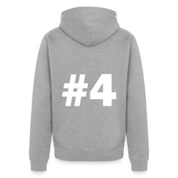 #4 - Veste à capuche bio Premium Unisexe - gris chiné - Dos - Nico (187cm)