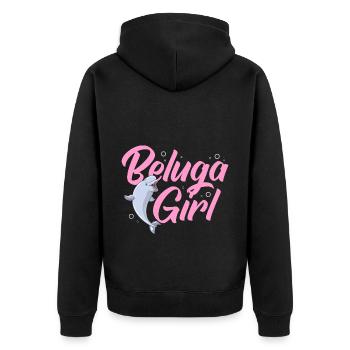 Beluga Whale Beluga Whale Whale Watching Dolphin Dolphin - Unisex Premium Organic Zip Hoodie - black - Back - Nico (187cm)
