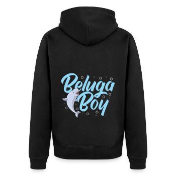 Beluga Whale Beluga Whale Whale Watching Dolphin Dolphin - Unisex Premium Organic Zip Hoodie - black - Back - Nico (187cm)