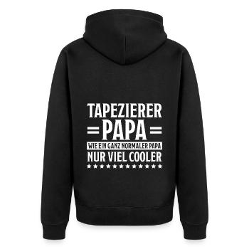 Tapezierer Lustiger Spruch Beruf Tapete Geschenk - Unisex Premium Bio Zip Hoodie - Schwarz - Hinten - Nico (187cm)