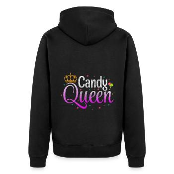 Süßigkeiten Cupcake Lutscher - Unisex Premium Bio Zip Hoodie - Schwarz - Hinten - Nico (187cm)