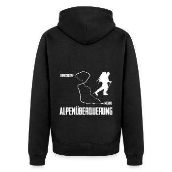 Alpenüberquerung Für Alpenüberquerer Wanderin Wand - Unisex Premium Bio Zip Hoodie - Schwarz - Hinten - Nico (187cm)