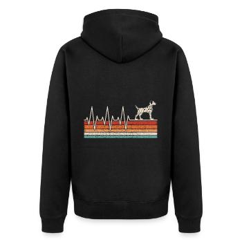 Dalmatian heartbeat - Unisex Premium Organic Zip Hoodie - black - Back - Nico (187cm)