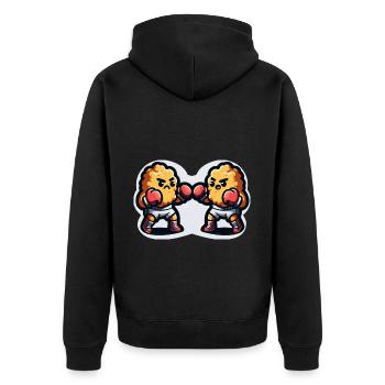Funny Chicken Nuggets Boxing Boxing Lover - Unisex Premium Organic Zip Hoodie - black - Back - Nico (187cm)