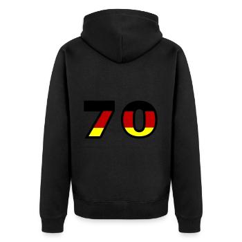 70 Number Germany Jersey - Unisex Premium Organic Zip Hoodie - black - Back - Nico (187cm)