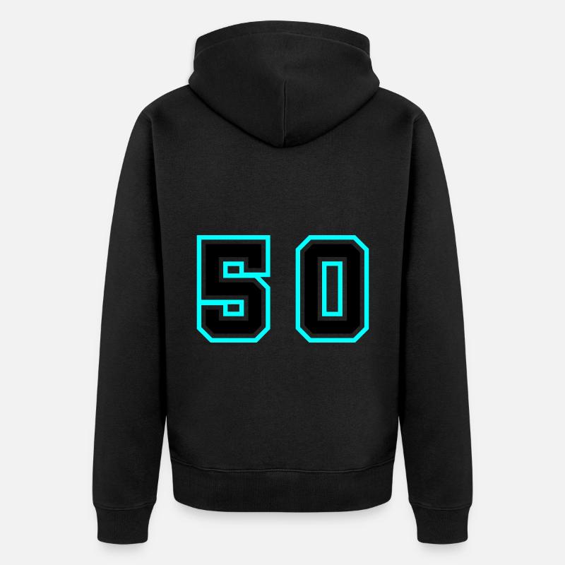 Symbole de 50 chiffres - Veste à capuche bio Premium Unisexe - noir