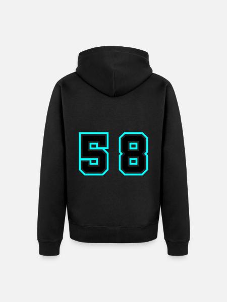 58 Symbole numérique - Veste à capuche bio Premium Unisexe - noir