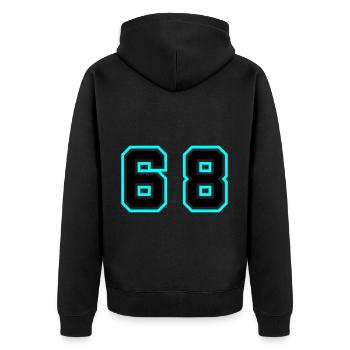 68 Symbole numérique - Veste à capuche bio Premium Unisexe - noir - Dos - Nico (187cm)