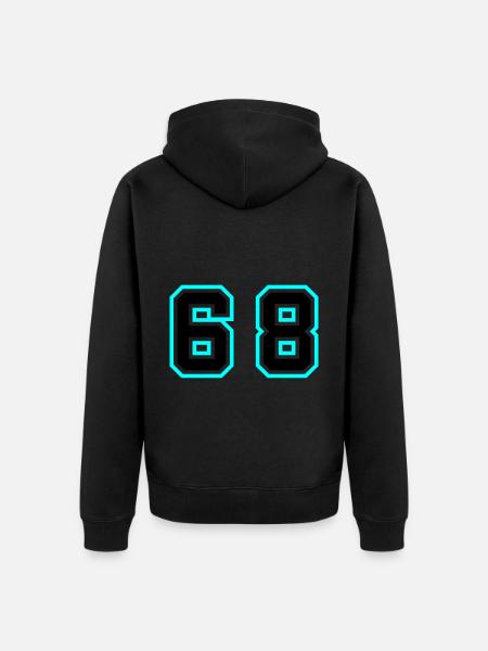 68 Number Symbol - Unisex Premium Organic Zip Hoodie - black
