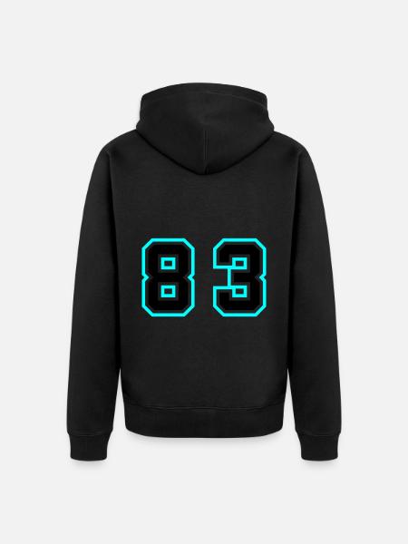 83 Symbole numérique - Veste à capuche bio Premium Unisexe - noir