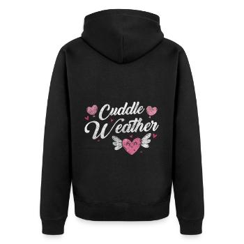 Partenaire relationnel Tendresse câline - Veste à capuche bio Premium Unisexe - noir - Dos - Nico (187cm)