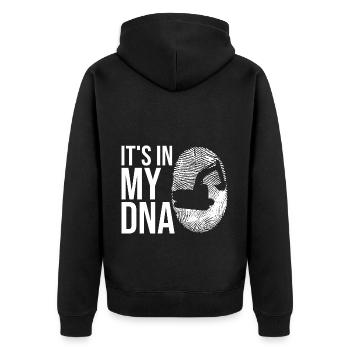 Baggerfahrer Baggerfahrer - Unisex Premium Bio Zip Hoodie - Schwarz - Hinten - Nico (187cm)