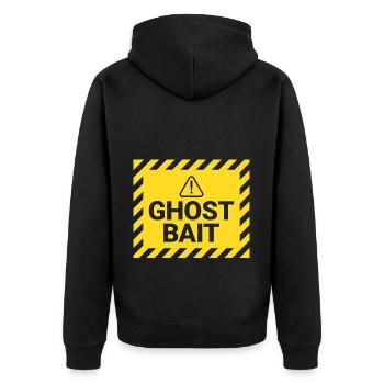 Geisterköder Paranormaler Ermittler - Unisex Premium Bio Zip Hoodie - Schwarz - Hinten - Nico (187cm)