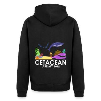 Zooologist Marine Biologist Marine Biology - Unisex Premium Organic Zip Hoodie - black - Back - Nico (187cm)