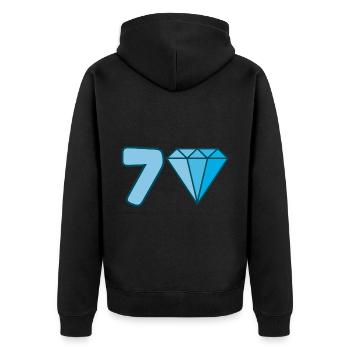 Diamant du 70e anniversaire - Veste à capuche bio Premium Unisexe - noir - Dos - Nico (187cm)