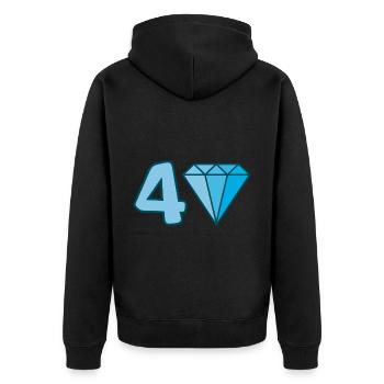 Diamant du 40e anniversaire - Veste à capuche bio Premium Unisexe - noir - Dos - Nico (187cm)
