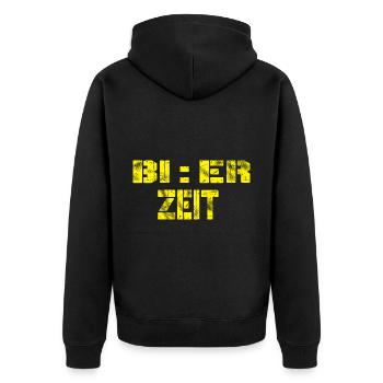 Bier Biertrinker Bier trinken Bierzeit - Unisex Premium Bio Zip Hoodie - Schwarz - Hinten - Nico (187cm)