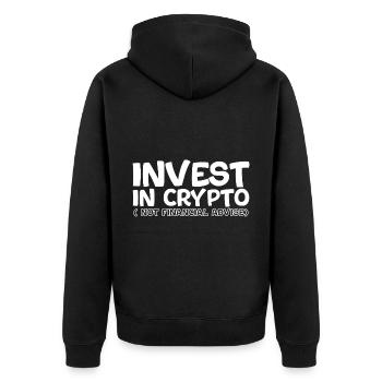 Investissez dans la cryptographie, pas dans des conseils financiers - Veste à capuche bio Premium Unisexe - noir - Dos - Nico (187cm)