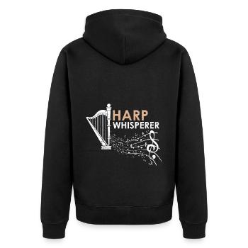 Conception de harpe pour harpiste et joueur de harpe - Veste à capuche bio Premium Unisexe - noir - Dos - Nico (187cm)