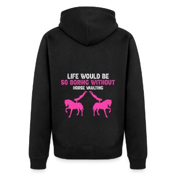 Conception acrobatique de voûte et cheval équestre - Veste à capuche bio Premium Unisexe - noir - Dos - Nico (187cm)
