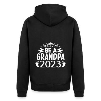 Grandpa-to-be 2023, I'll be a grandpa in 2023, grandpa in 2023 - Unisex Premium Organic Zip Hoodie - black - Back - Nico (187cm)