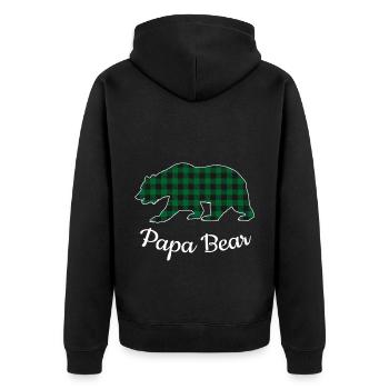 Papa Bear - Unisex Premium Bio Zip Hoodie - Schwarz - Hinten - Nico (187cm)
