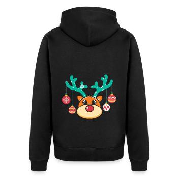 Cadeaux de Noël Noël - Veste à capuche bio Premium Unisexe - noir - Dos - Nico (187cm)