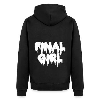 FINAL Girl Horror Film Geschenk - Unisex Premium Bio Zip Hoodie - Schwarz - Hinten - Nico (187cm)