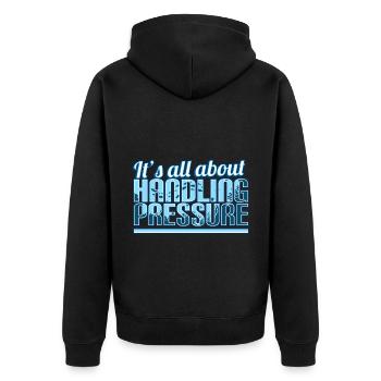 Saturation Diver - It's All About Handling Pressur - Unisex Premium Organic Zip Hoodie - black - Back - Nico (187cm)