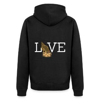 Love Chickens Love Slogan Chicken Nest Eggs Saying - Unisex Premium Organic Zip Hoodie - black - Back - Nico (187cm)