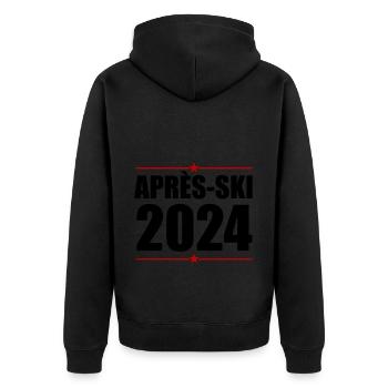 Après Ski 2024 - Unisex Premium Organic Zip Hoodie - black - Back - Nico (187cm)