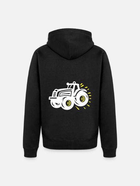 Tractor Farmer Silhouette Farmer - Unisex Premium Organic Zip Hoodie - black