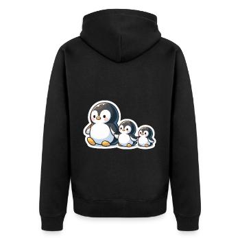 Petits pingouins Pingouin Famille Mignon - Veste à capuche bio Premium Unisexe - noir - Dos - Nico (187cm)