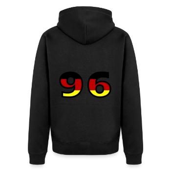 96 Numéro Allemagne Jersey - Veste à capuche bio Premium Unisexe - noir - Dos - Nico (187cm)