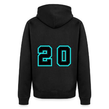 Symbole de 20 chiffres - Veste à capuche bio Premium Unisexe - noir - Dos - Nico (187cm)