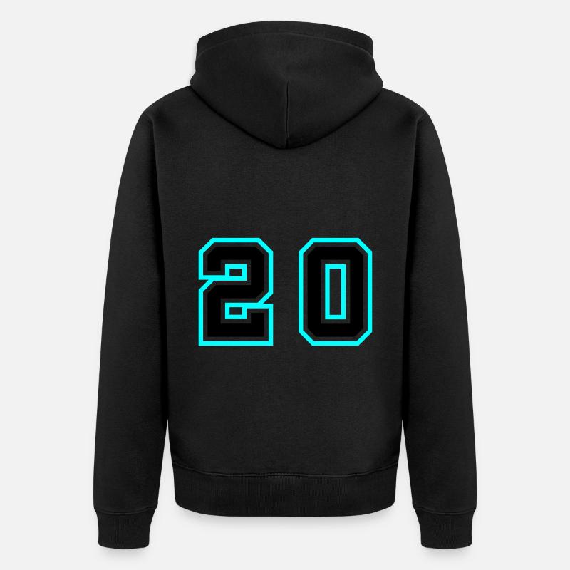Symbole de 20 chiffres - Veste à capuche bio Premium Unisexe - noir