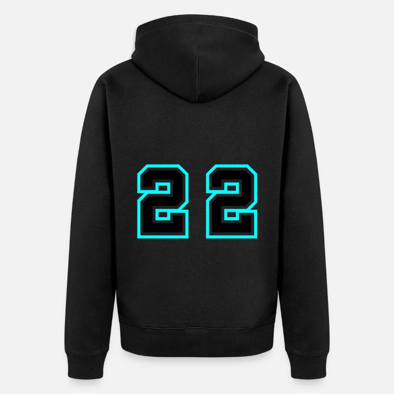 22 Symbole numérique - Veste à capuche bio Premium Unisexe - noir