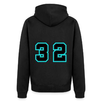 32 Symbole numérique - Veste à capuche bio Premium Unisexe - noir - Dos - Nico (187cm)