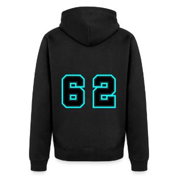 62 Symbole numérique - Veste à capuche bio Premium Unisexe - noir - Dos - Nico (187cm)