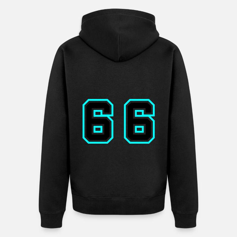 66 Symbole numérique - Veste à capuche bio Premium Unisexe - noir