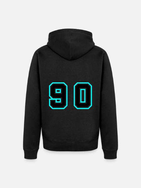 90 Number Symbol - Unisex Premium Organic Zip Hoodie - black