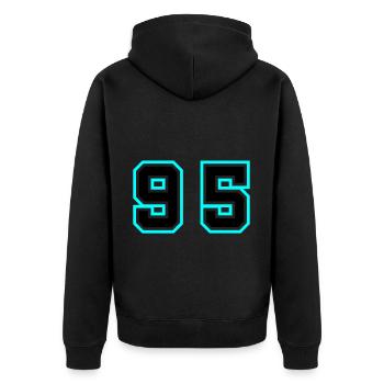 95 Symbole numérique - Veste à capuche bio Premium Unisexe - noir - Dos - Nico (187cm)