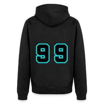 99 Symbole numérique - Veste à capuche bio Premium Unisexe - noir - Dos - Nico (187cm)